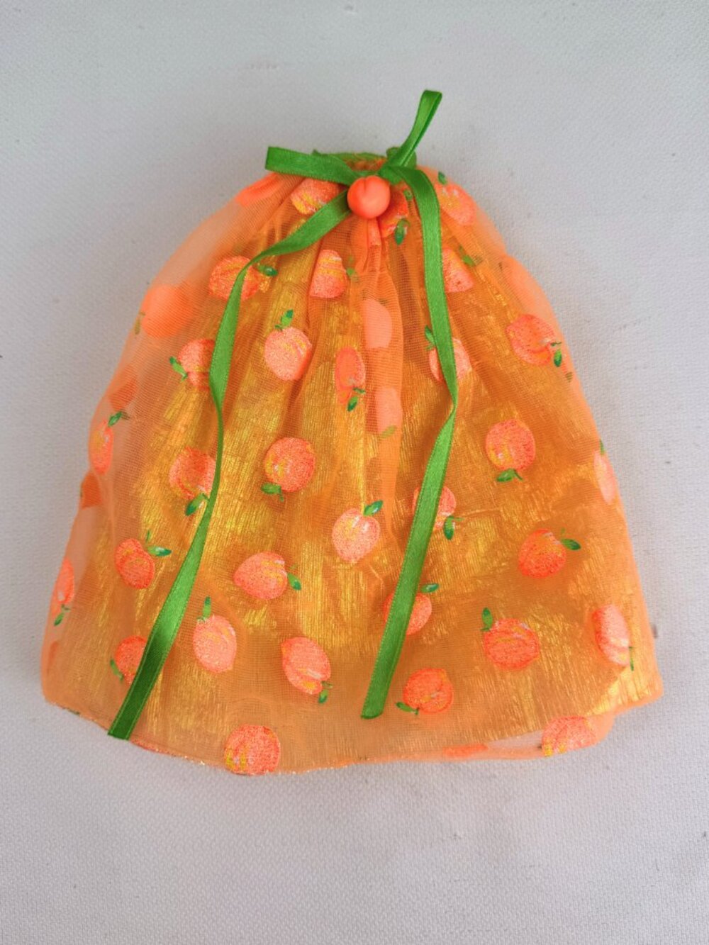 💚3/$20 1998 Fruit Fantasy Barbie Skirt Peach Orange Mattel Avon Exclusive